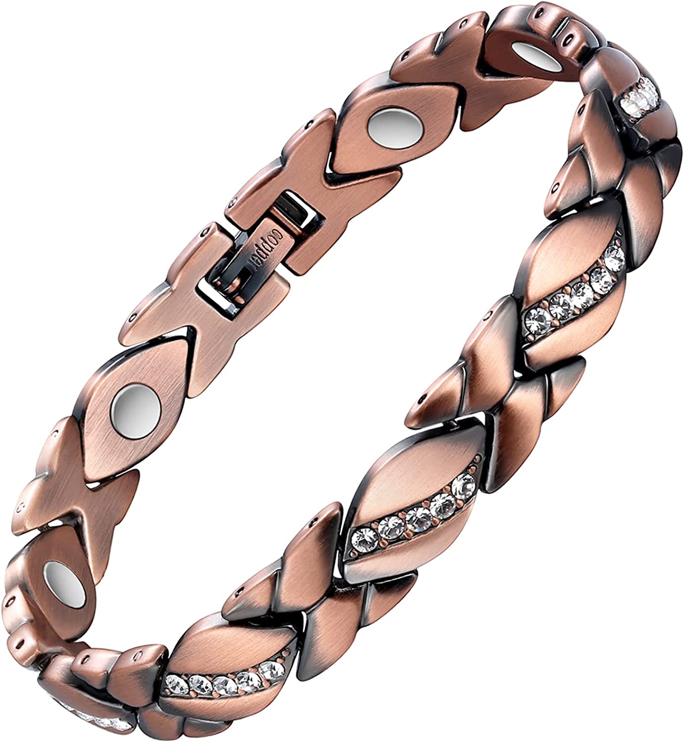 Jecanori Pure Copper Bracelets for Women,Ultra Magnetic Bracelets for Women with 3500 Gauss Magnets,Crystal Mother's Day Jewelry Gift, Sizing Tool - Image 1